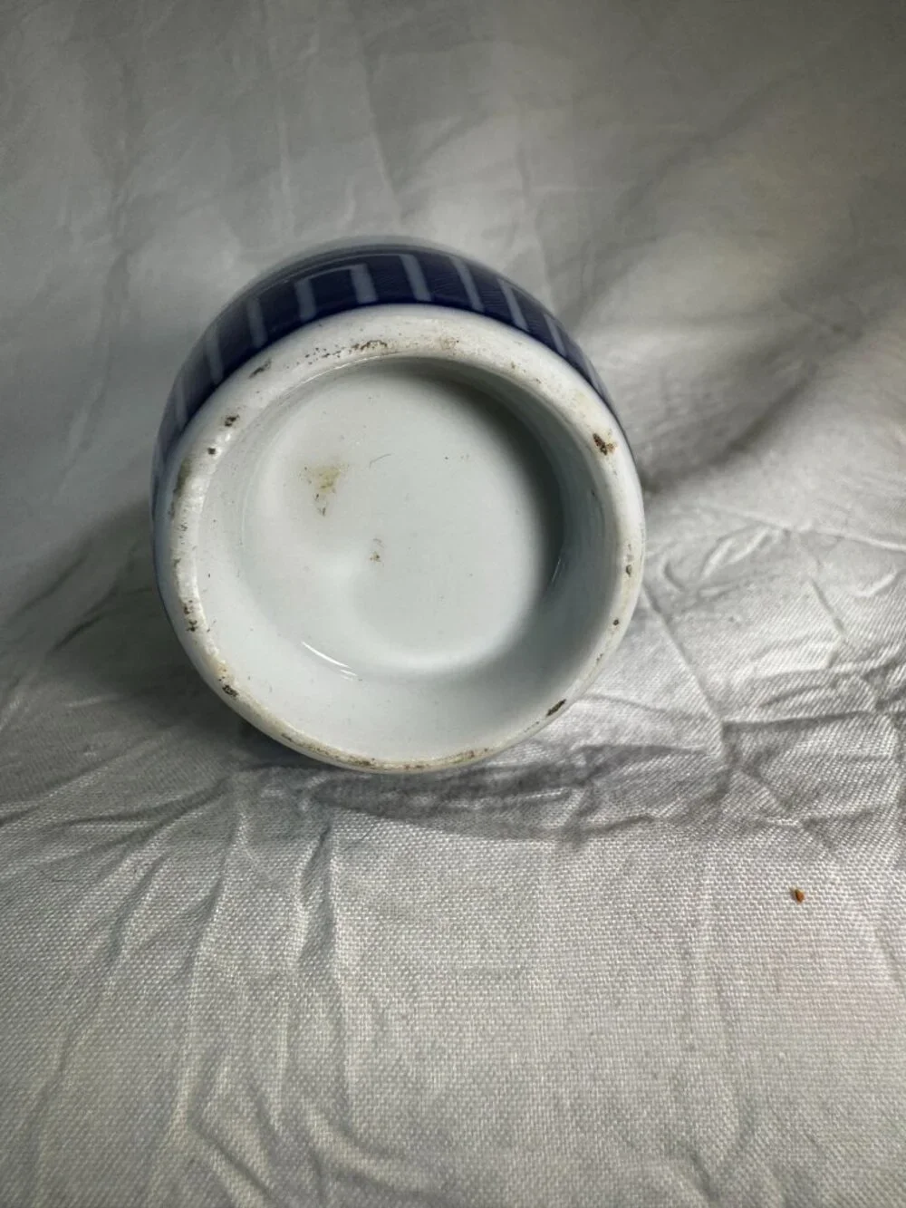 1920s Blue & White Japanese Porcelain Sake/Bud Vase Floral & Geometric Design 5